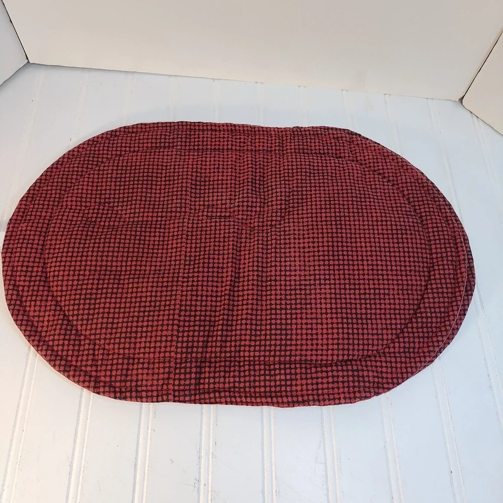 Set of 4 VTG Apple Quilted Placemats Farmhouse Cottagecore Country Style Oval